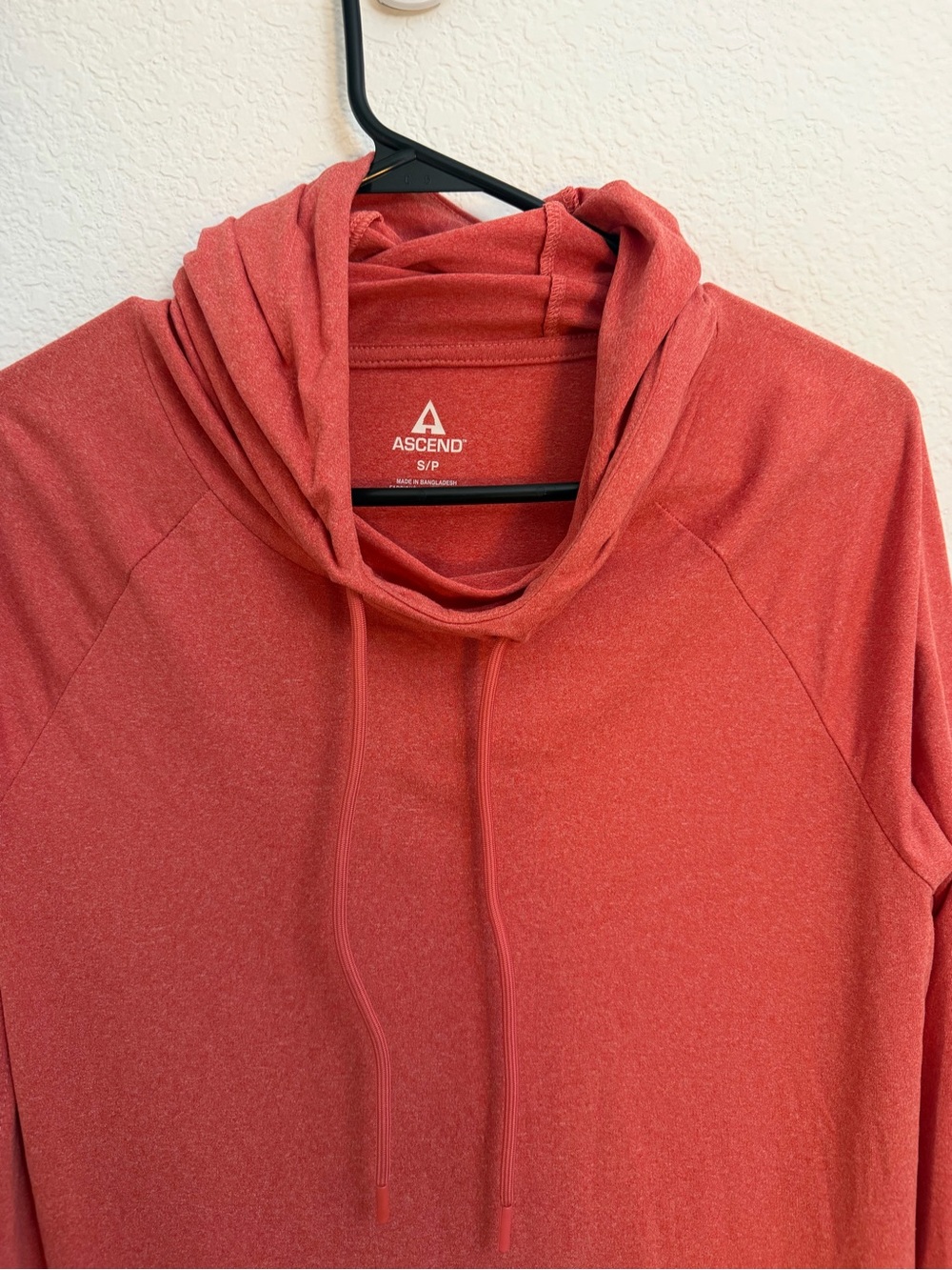 Ascend Men’s Coral Red Turtleneck Pullover Sweater
